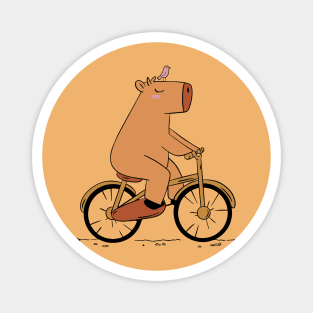 Cyclist Capybara Magnet